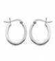 Sterling Silver Square Tube Oval Hoop Earrings (0.66" diameter) - C4183LMSXCC