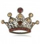 Alilang Antique Golden Tone Light Brown Rhinestones Vintage Crown Princess Brooch Pin - CW114V6A6IB