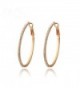 Aini Savoie Rose Gold Plated Princess Cutting Austrian Crystal Hoop Earrings - CB12JI4W40T