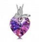 SIVERY Butterfly Pendant Necklace Swarovski - Purple - CA17Z5MKYOM