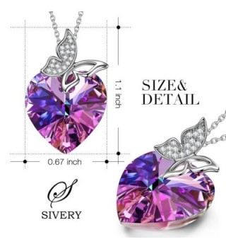 SIVERY Butterfly Pendant Necklace Swarovski