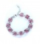 Sterling Silver Plated Swarovski Crystal Tennis Bangle Bracelet Cubic Zirconia Flower Bracelets for Women - CT187DKGNIT