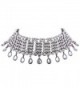 QIYUN.Z Women Fancy Jewelry Rhinestone Pendant Choker Necklace Alloy Chains - C512LXAFVMD