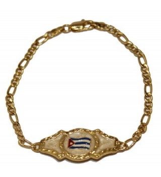 Cuba Flag Gold Plated Bracelet in Women's ID Bracelets