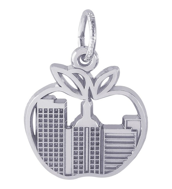 Rembrandt Sterling Silver New York Skyline Charm (15 x 14.5 mm) - C312ITKD9UH