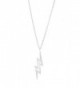 Altitude Boutique Lightning Bolt Necklace Pendant- The Flash Necklace- Brushed Unisex (Gold- Silver) - Silver - CL188UH3TML