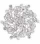 EVER FAITH Women's Austrian Crystal Elegant Flower Bridal Corsage Brooch Pin Clear Silver-Tone - CF12FGLDSV7