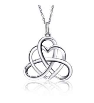 925 Sterling Silver Good Luck Irish Triangle Celtic Knot Vintage Pendant Necklace - C012IZY3871