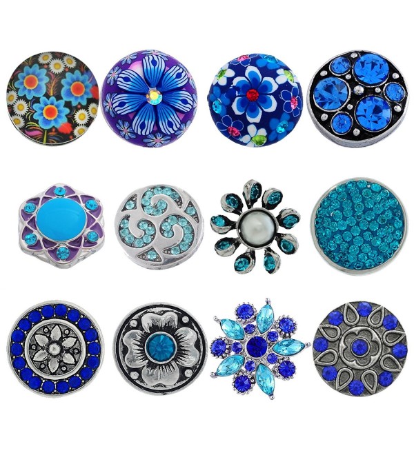 Souarts Mixed Snap Button Jewelry Charms - Blue - CA1267FH3VR