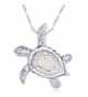 fire Opal Jewelry Opal Pendant Opal Necklace Sea Turtle Pendant Sterling Silver - White - CN12GQC5T5X