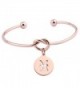 Zuo Bao Rose Gold Love Knot Bracelet Tie the Knot Cuff Bangle with Zodiac Signs Disc Charm - Pisces - CC182ZKIDOC