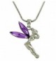 DianaL Boutique Beautiful Purple Tinkerbell Fairy Charm Pendant Necklace Jewelry - CJ1172Y4JKV