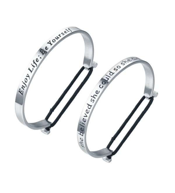 CJ Stainless Inspirational Bracelet Tie - 2 Pcs Bracelet Set - CF183LEIH6X