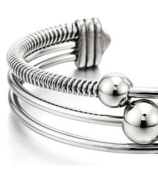 Three Row Womens Stainless Adjustable Bracelet in Women's Cuff Bracelets