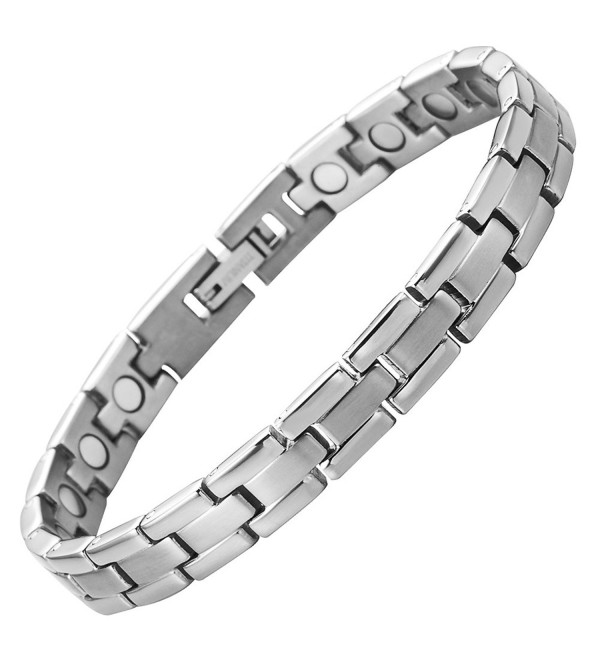 Titanium Magnetic Therapy Bracelet for Arthritis Pain Relief Adjustable with gift box by Willis Judd - C9117M6NWB1