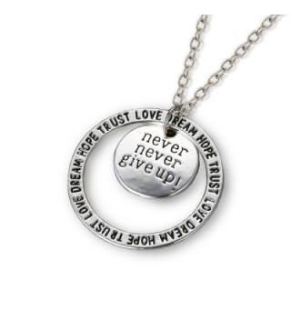 Never Give Pendant Necklace Inspirational in Women's Pendants