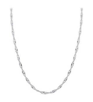 Gem Avenue Italian 925 Sterling Silver Winding 3mm Singapore Chain Necklace (16" - 24" Available) - CM11LUFRHUR