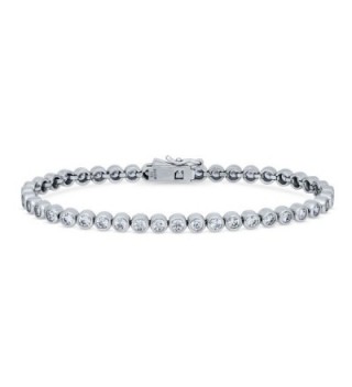 BERRICLE Rhodium Plated Sterling Silver Bubble Tennis Bracelet Made with Swarovski Zirconia - CC17XWKLY9R