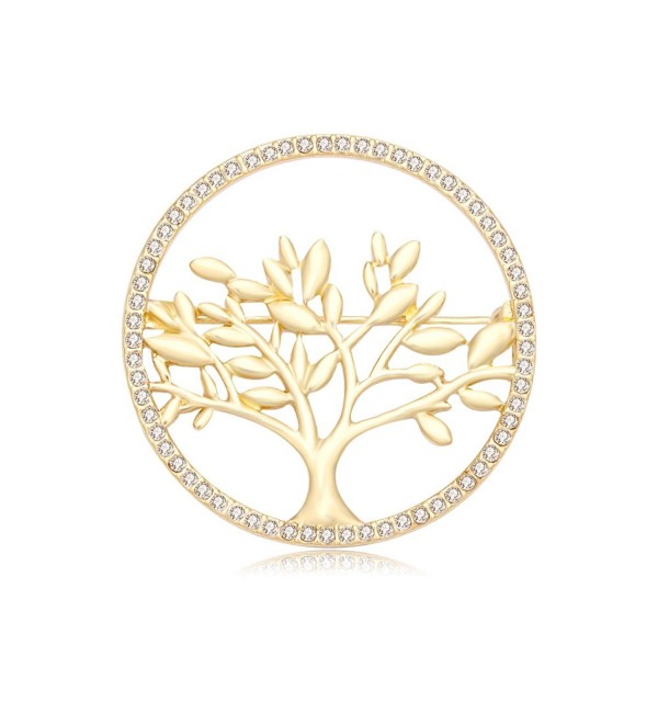 CHUANGYUN Gold Plated Life Tree Delicate Safety Broohes Pins Corsages Unisex Women&Men - C41832N9UML