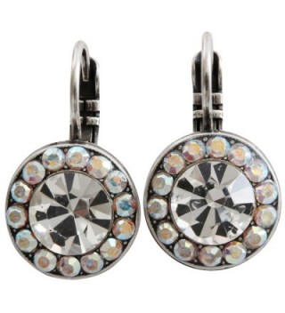 Mariana Silvertone Round Disc Small Crystal Earrings- Clear AB 1129 001 - CH11IGXC2TR