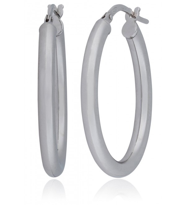 Silverluxe Women's Sterling Silver "Perfect" Large Oval Hoop Earring 1 1/4" Made In Italy - CY12O3OF2MY