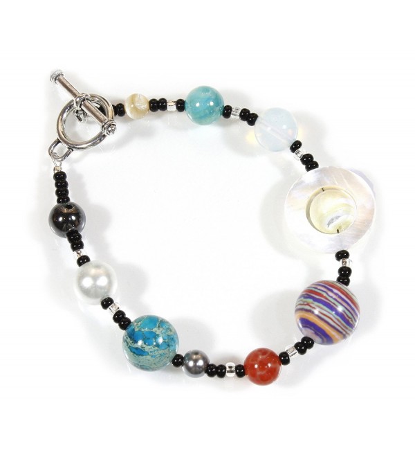 The Nine Planets Bracelet- the Solar System in Assorted Stones- 8 Inches - C6182I9WO8Y