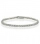 Sterling Silver Cubic Zirconia 2mm Round-cut S Design Tennis Bracelet - Sterling Silver - CL12NA9KFFB