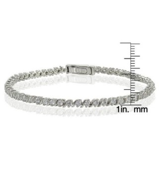 Sterling Silver Zirconia Round cut Bracelet in Women's Tennis Bracelets