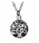 COCO Park Life Tree Stainless Steel Ash Memorial Necklace Urn Pendant Keepsake Cremation Jewelry - C718670WUEH