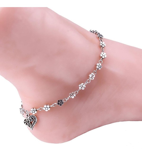 Tenworld Women Girls Silver Bead Chain Anklet Ankle Bracelet Barefoot Sandal Beach Foot - CK129IXFMYF