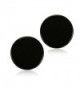 DIB Fashion Jewelry Stainless Steel Round Dot Stud Earrings 8MM for Womens Ladies Black - CR17Z75D8EH