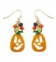 Lux Accessories Goldtone Jack O Lantern Pumpkin Halloween Dangle Earrings - CE184CA8RSK