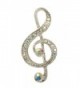 Bejeweled Christmas Silvertone Aurora Borealis Treble Clef Pin 121 - C111TUUSLZ9