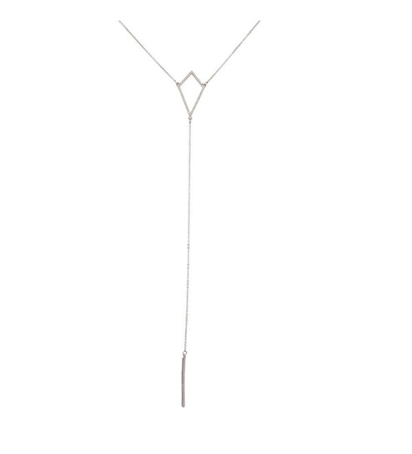 Lux Accessories Geo Kite Style Pave Sexy Y Necklace. - CF11WNX48PH