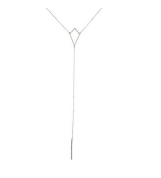 Lux Accessories Geo Kite Style Pave Sexy Y Necklace. - CF11WNX48PH