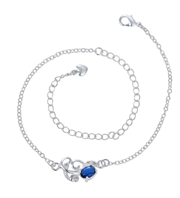 Stylish Anklet 925 Sterling Silver Vine Charms Anklet- Adjustable Ankle Bracelet Beach Barefoot Jewelry - CX185CMS5DM