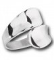 Modern Double Spoon Curved Concave Wrap Ring New Stainless Steel Band Sizes 6-10 - CX182SU2Q45