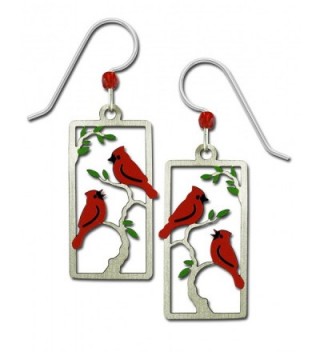 Sienna Sky Red Cardinals in Tree Hand Painted Bird Earrings with Gift Box Made in USA - CH182LK02K9