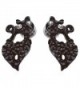 Sparkle Cute Crystal Rhinestone Animal Cat Fashion Stud Earrings Hemitate Black - CN11IH4D5HX