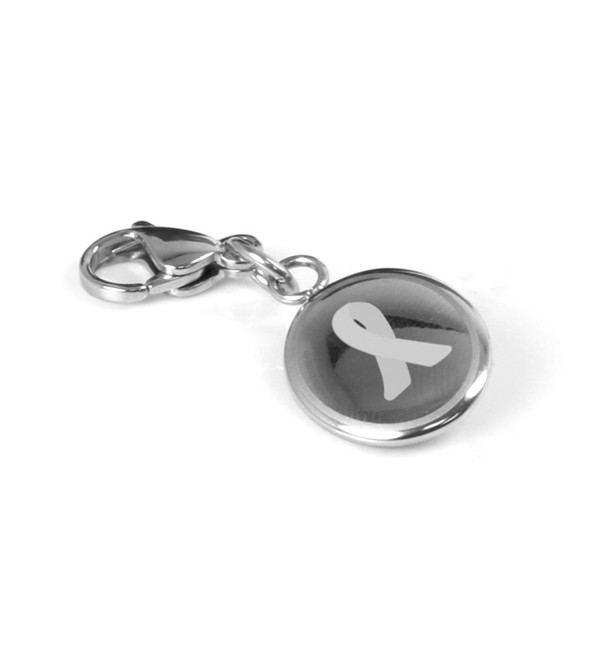 MyIDDr Custom Engraved Gray Diabetes Awareness Charm - 316L Steel - C8125LNPADN