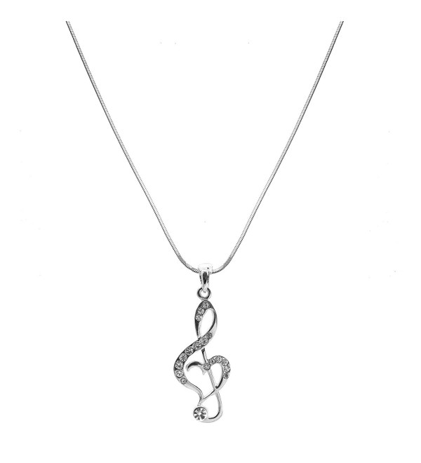 chelseachicNYC Crystal Treble Clef Music Note Necklace - CE129G32C13