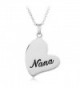 925 Sterling Silver "Nana" Heart Grandmother Grandma Pendant Necklace- 18 inches - CF116U4JPF3