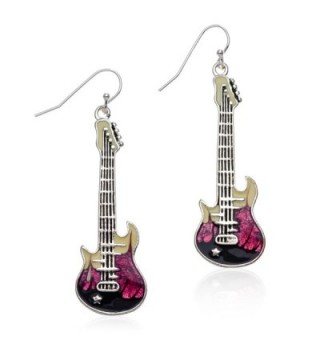 PammyJ Purple Electric Guitar Dangle Earrings - CK11UFF77GH