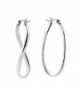Modern V Lock Sterling Silver Earrings in Women's Hoop Earrings