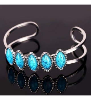 U7 Jewelry Platinum Turquoise Bracelet in Women's Cuff Bracelets