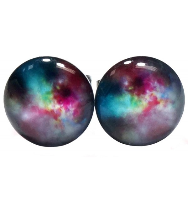 Galaxy Universe Space Unisex Mens Womens Stainless Steel Stud Earrings (9.5 Millimeters) - CW11S450J1F