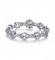 Foruiston "Infinity Heart" Created Amethyst Silver Bangle Bracelet for Women- 7'' - CR18690C652