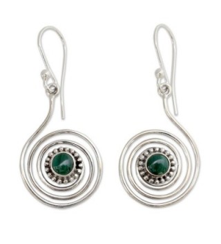 NOVICA Malachite .925 Sterling Silver Dangle Earrings 'Spiral Forest' - CZ12DUHUFUV