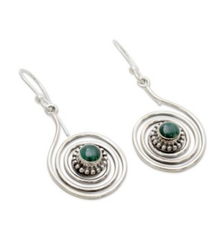 NOVICA Malachite Sterling Silver Earrings