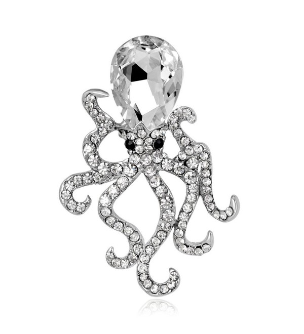 CHUYUN Octopus Crystal Rhinestones Brooches Pin Up Jewelry For Women Suit Hats Clips Bijoux Brooch - C21880887DL
